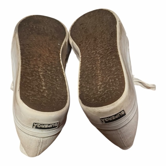 Superga Off-White Canvas Lace-Up Sneakers - Picture 6 of 6